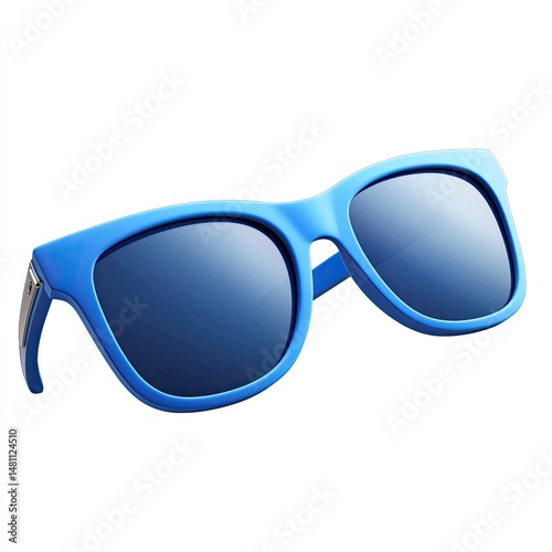 Stylish, vibrant blue sunglasses photo