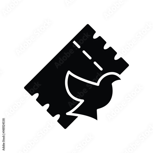 early bird ticket solid icon vector design good for web or mobile app