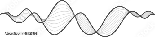 White sound waves music lines element minimalist drawing