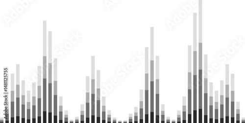 White sound waves music lines element minimalist drawing