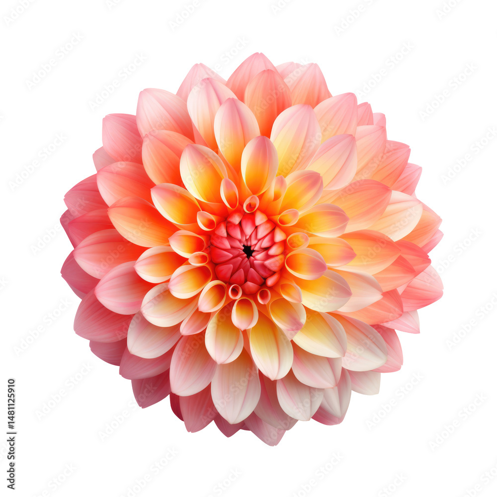 Natural Dahlia Flower with Gradient Pink to White Petals on Transparent Background
Natural Dahlia Flower with Gradient Pink to White Petals on Transparent Background