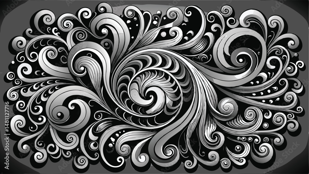Elegant Silver Scrollwork Flourish Elegant Silver Scrollwork Flourish