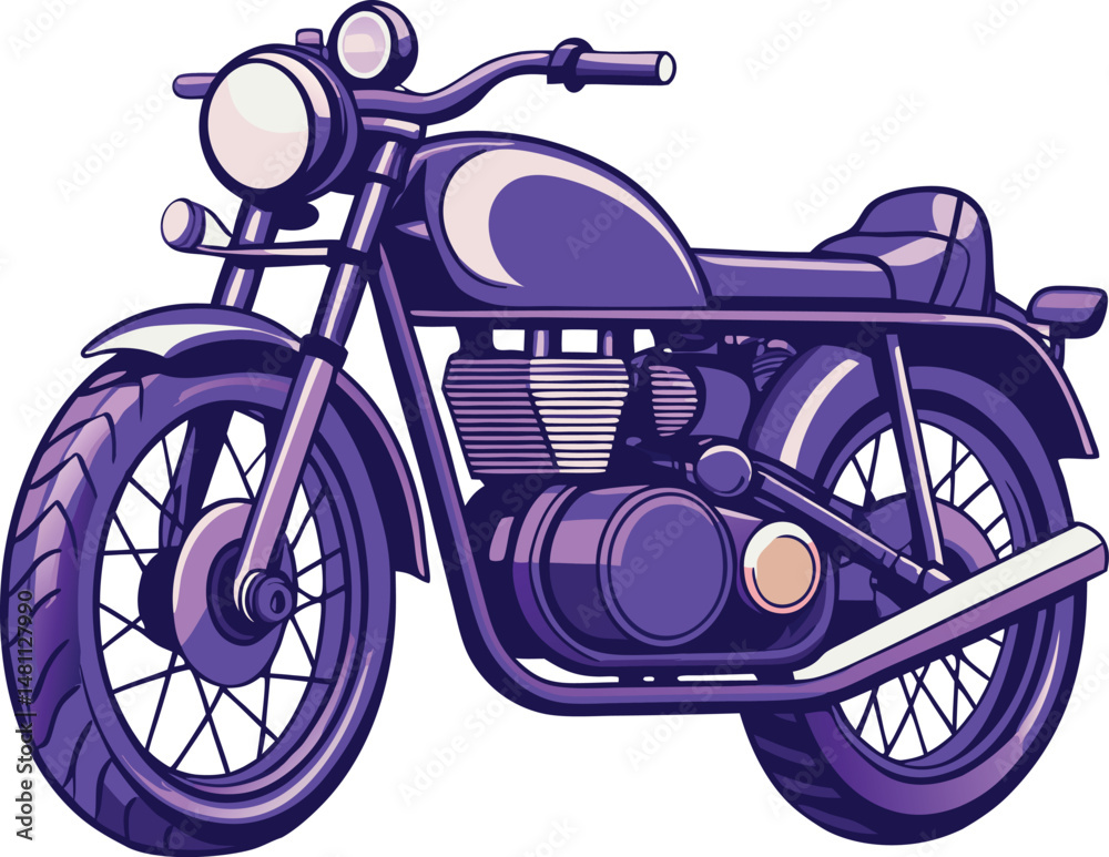 Obraz premium Purple Cafe Racer Motorcycle