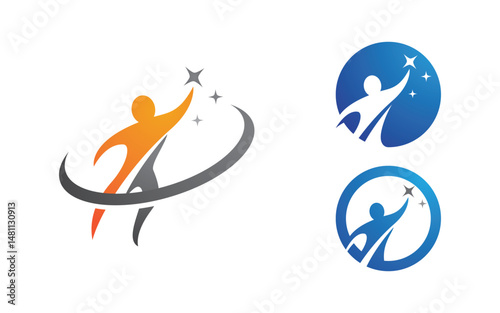 Healthy life Human fit sport logo sign illustration v.52