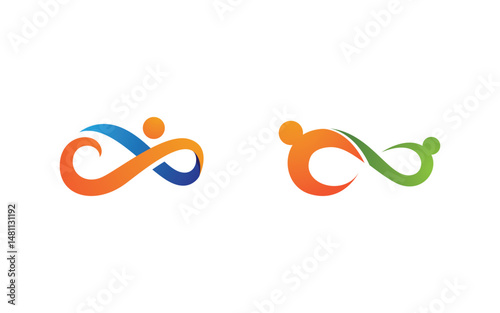 Healthy life Human fit sport logo sign illustration v.67