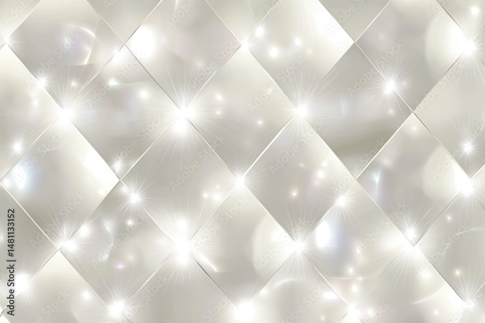 Obraz premium Diamond-patterned, sparkling, light background