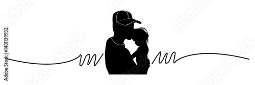 line art illustration for father's day