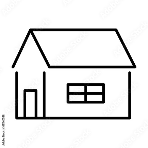 不動産物件の戸建ての線画アイコン