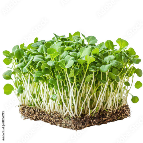 Isolated food photography vibrant microgreens harvest in a fresh healthy environment