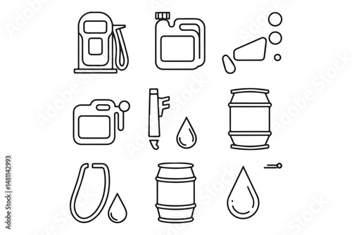vector gas icon set collection