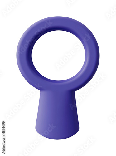Purple bladeless fan design with circular opening, cut out - stock png. photo