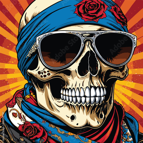 skull vector art comic book style