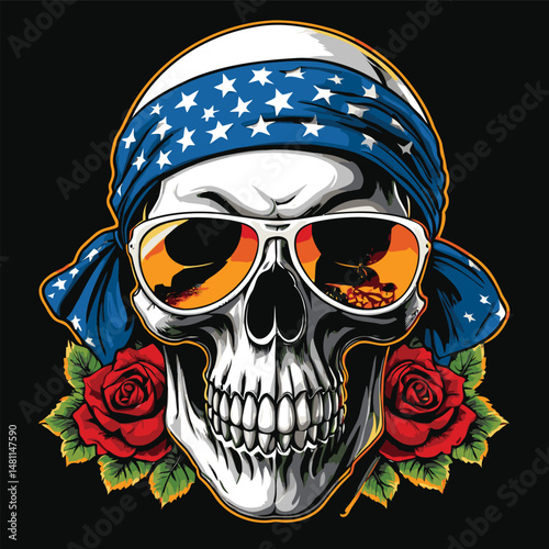 skull vector art comic book style
