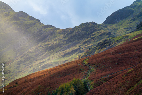 Obraz na płótnie Haystacks hill trail near Buttermere lake in the Lake District. England w salonie