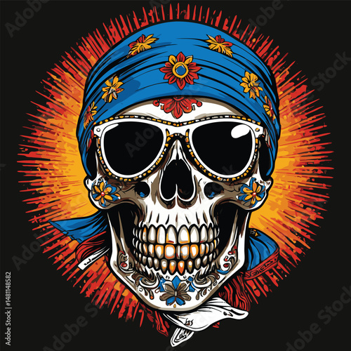 skull vector art comic book style