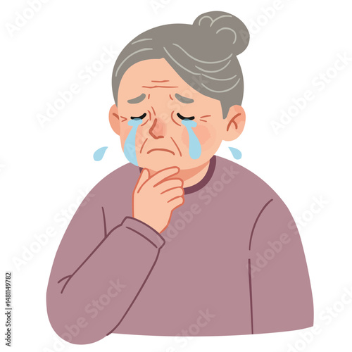 Elderly person holding tears - пожилой человек с дрожащими руками ловит слезы, его морщинистое лицо отражает глубокую грусть и прожитые годы в лучах закатного света.