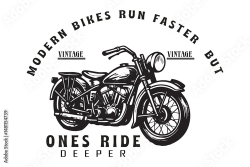 Vintage Motorbike T-Shirt Design | Retro Typography Vector Artwork for Classic Style Lovers