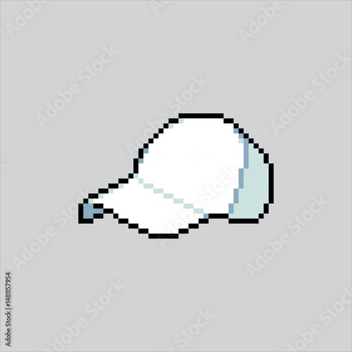 Pixel art illustration Golf Cap. Pixelated Golf Sun Visor. Golf Cap Sun Visor  Icon pixelated for the pixel art game and icon for website and video game. old school retro.