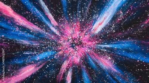 Wallpaper Mural Abstract cosmic explosion radiating vibrant hues through space. Torontodigital.ca