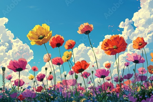 Spring's colorful display of wild poppy blossoms.