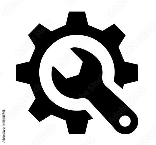Gear and Wrench. Settings, Technical Support, Maintenance, Engineering Tools, System Configuration and Mechanical Repair