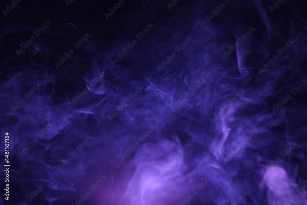 Beautiful smoke in purple light on dark background Beautiful smoke in purple light on dark background