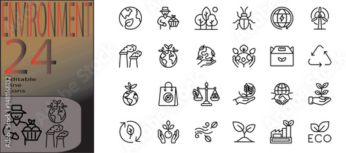 set of environmental icons  cannot be edited already expanded and merged	