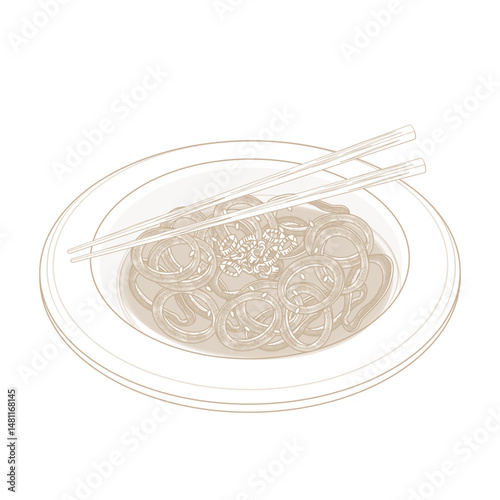 Vector Illustration Logo Simple line art Ojingeojeot Korean Spicy fermented squid 