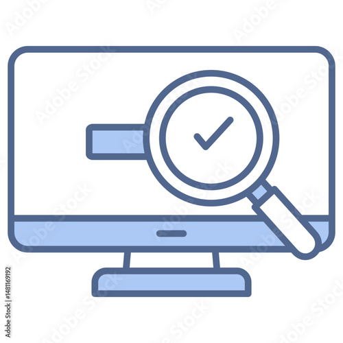 Search Engine Optimization Blue Icon