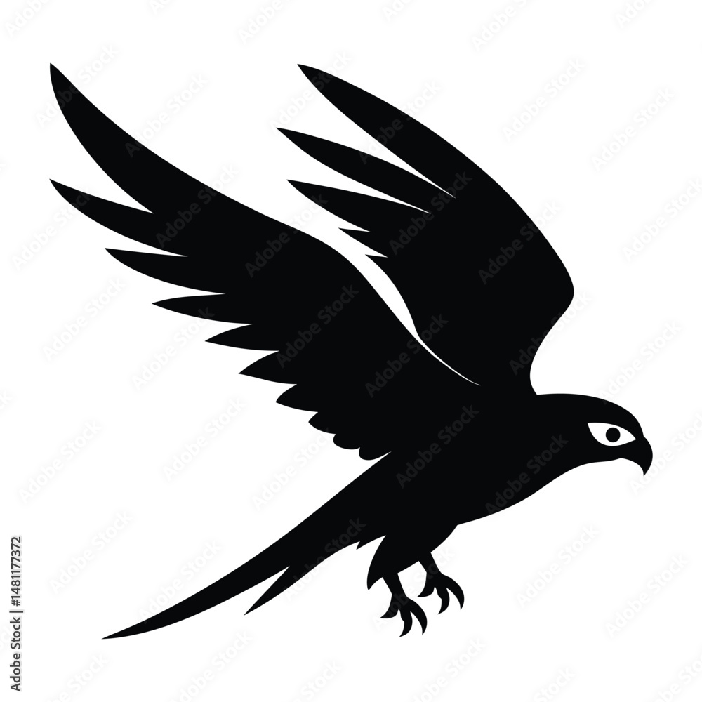 Obraz premium Firefly Glowing in Flight Vector Silhouette