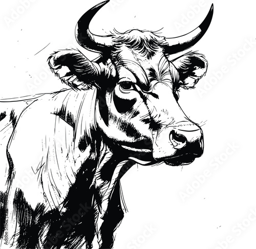 Illustration of a cow on a white background