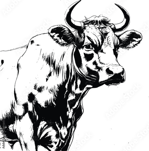 Illustration of a cow on a white background