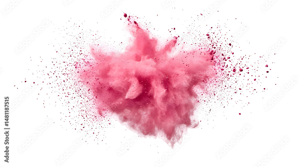 Fototapeta premium Spectacular burst of vibrant pink powder exploding against a dark backdrop