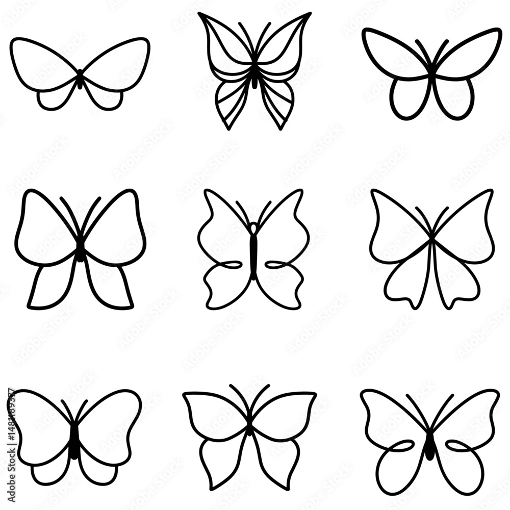 Borboleta minimalista logo