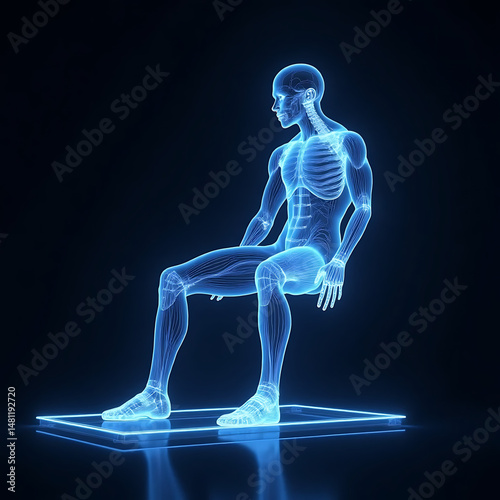Exploring human anatomy in 3d visualization medical research lab digital art dark environment