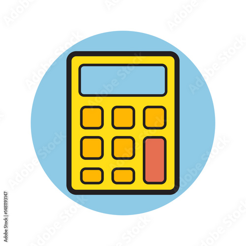Calculator on blue background with buttons
