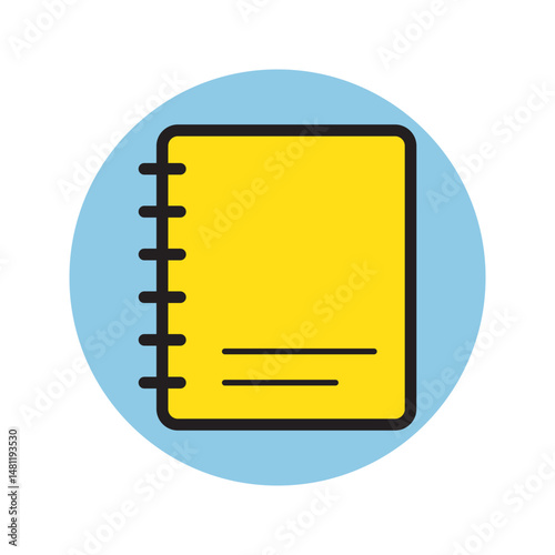Yellow notepad encircled by blue background