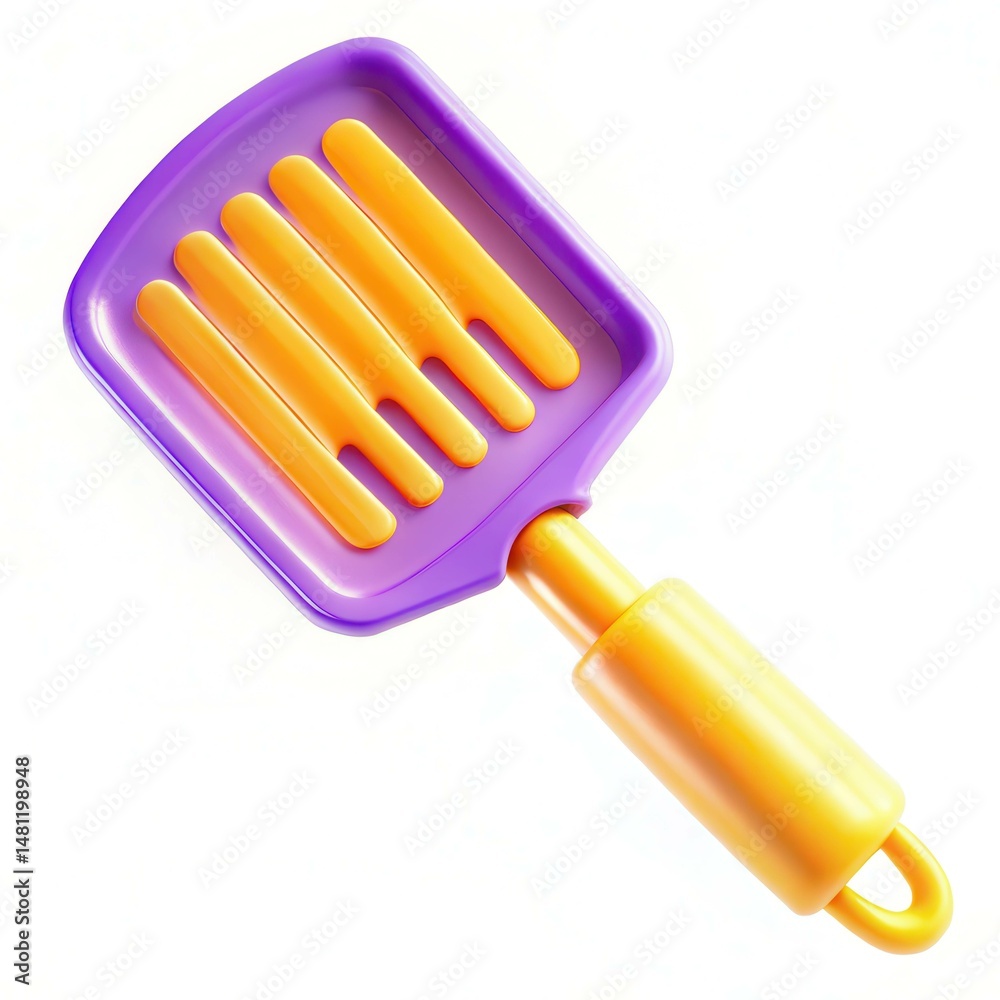 A colorful plastic scoop with purple and yellow tones, designed for fun activities such as playing in sand. A colorful plastic scoop with purple and yellow tones, designed for fun activities such as playing in sand.