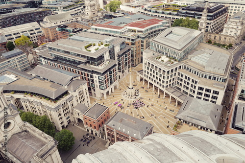 aerial view of Paternoster Square and Column near the London Stock Exchange