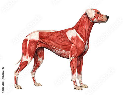 Dog Musculature Anatomy Illustration
