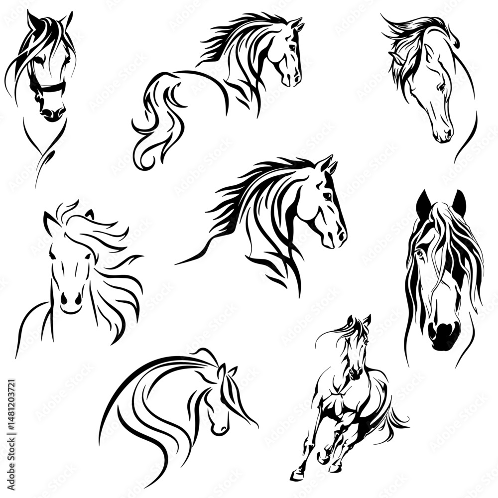 Cavalo minimalista logo