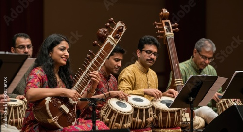 Classical Indian musicians perform