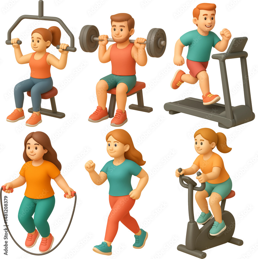 Obraz premium 3D Workout and Gym Activity Set