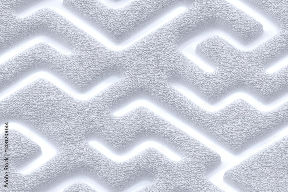 Abstract white textured Self-Cleaning fabric pattern with embossed zigzag lines creating a modern, minimalist design. The pattern has a subtle 3D effect, giving it depth and a sense of movement. Abstract white textured Self-Cleaning fabric pattern with embossed zigzag lines creating a modern, minimalist design. The pattern has a subtle 3D effect, giving it depth and a sense of movement.