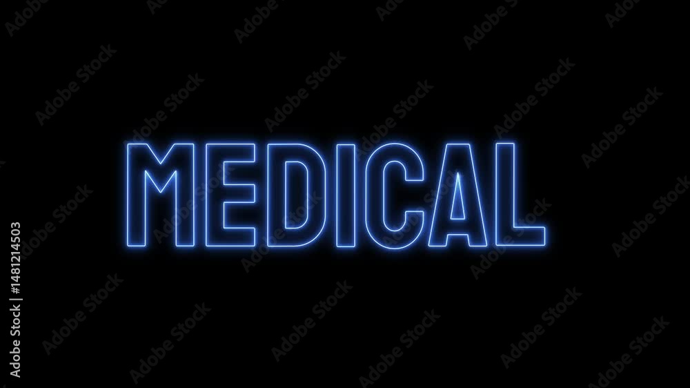 Medical Text in neon light Medical Text in neon light