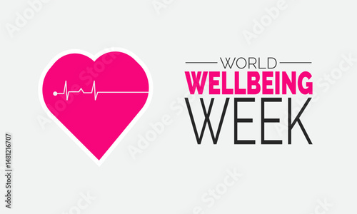 World WellBeing Week. Wellness Concept, Awareness  Template, Wellness Poster, Health Banner, Cards, Social Media Post and Mental Health Background Design Inspiration Vector Illustration