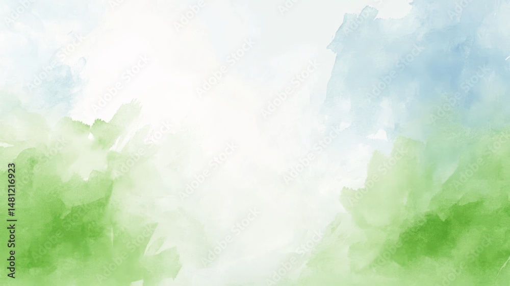Fototapeta premium Serene Watercolor Landscape Painting