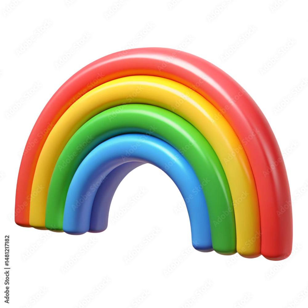 Fototapeta premium 3D Render of a Colorful Rainbow Arch Isolated on Black