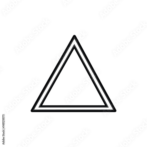 Black line creates nested triangle shape on a transparent background, simple abstract art