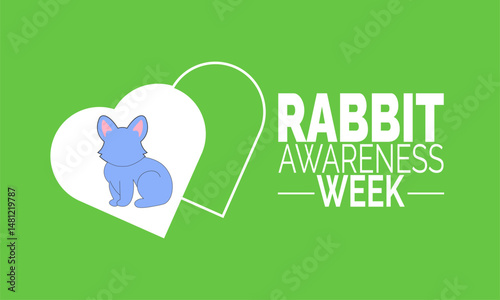 Rabbit Awareness Week. Bunny Care Campaign, animal care Poster, Animal Welfare Banner, Educational Cards, Social Media Post, Background Design Inspiration Vector Illustration